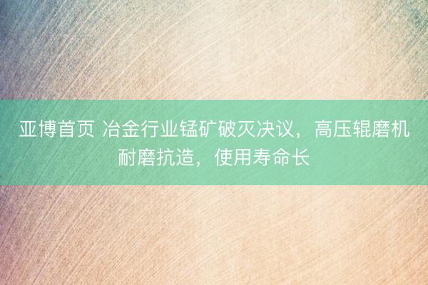 亚博首页 冶金行业锰矿破灭决议，高压辊磨机耐磨抗造，使用寿命长
