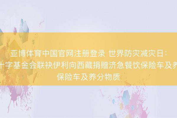 亚博体育中国官网注册登录 世界防灾减灾日：中国红十字基金会联袂伊利向西藏捐赠济急餐饮保险车及养分物质