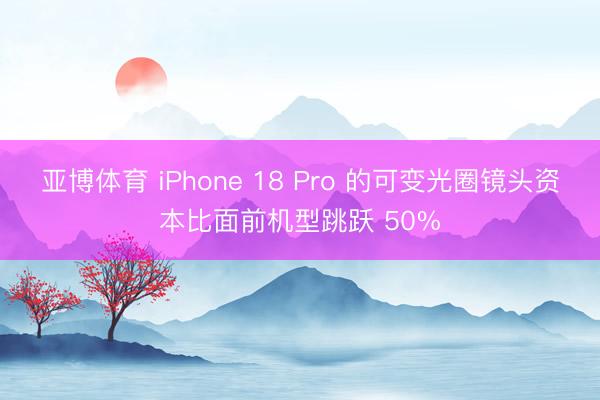 亚博体育 iPhone 18 Pro 的可变光圈镜头资本比面前机型跳跃 50%