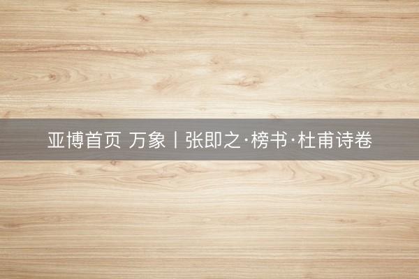 亚博首页 万象丨张即之·榜书·杜甫诗卷