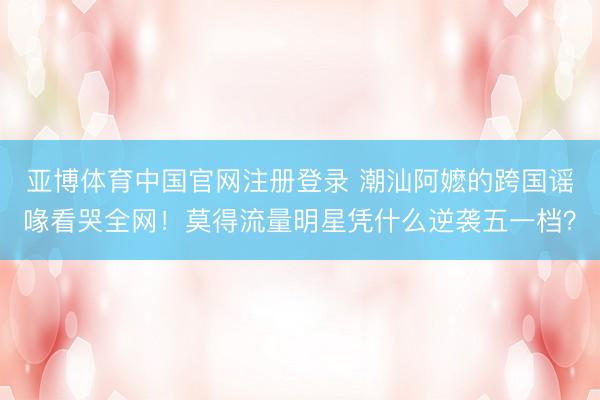 亚博体育中国官网注册登录 潮汕阿嬷的跨国谣喙看哭全网！莫得流量明星凭什么逆袭五一档？